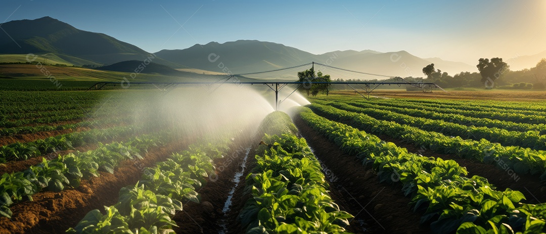 Pulverização de água agrícola.
