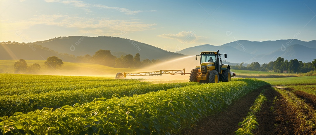Pulverização de água agrícola.