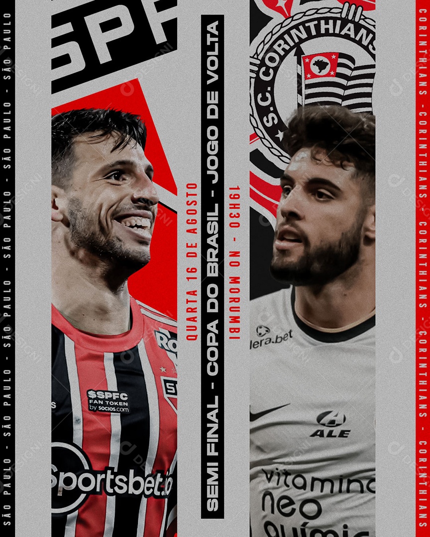 Flyer Futebol Copa Do Brasil São Paulo X Corinthians Social Media PSD Editável