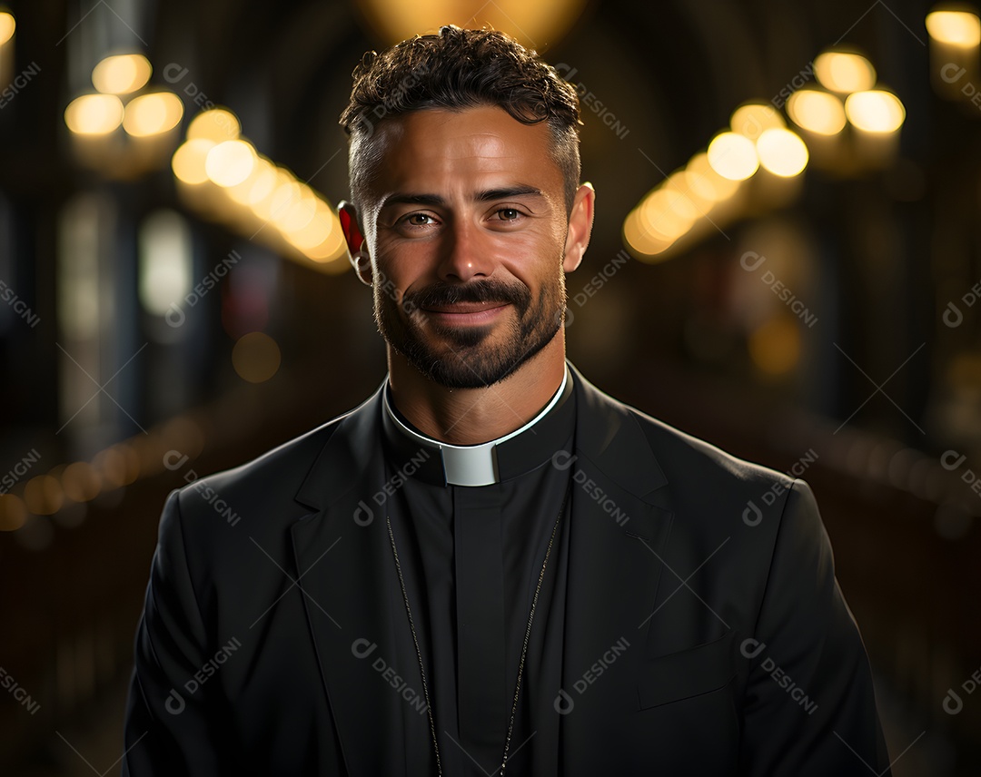 Padre ministro religioso da igreja católica
