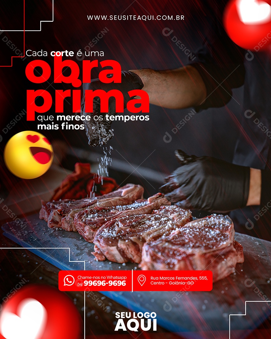 Social Media Cada Corte é Uma Obra Prima Açougue PSD Editável