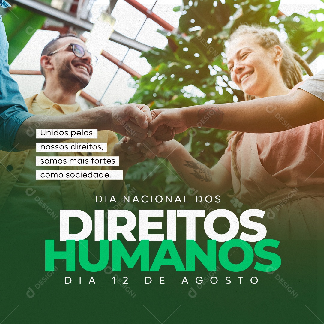 Social Media Dia Nacional Dos Direitos Humanos 12 De Agosto PSD Editável
