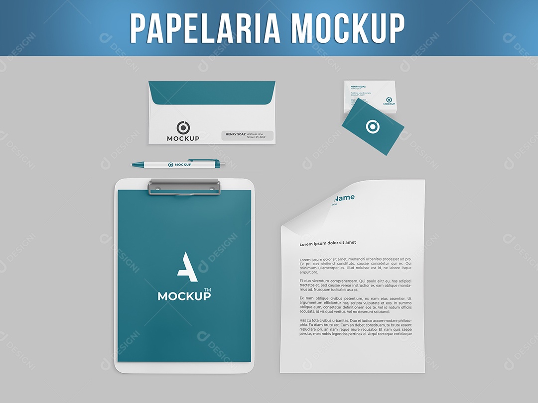 Papelaria Mockup Social Media PSD Editável
