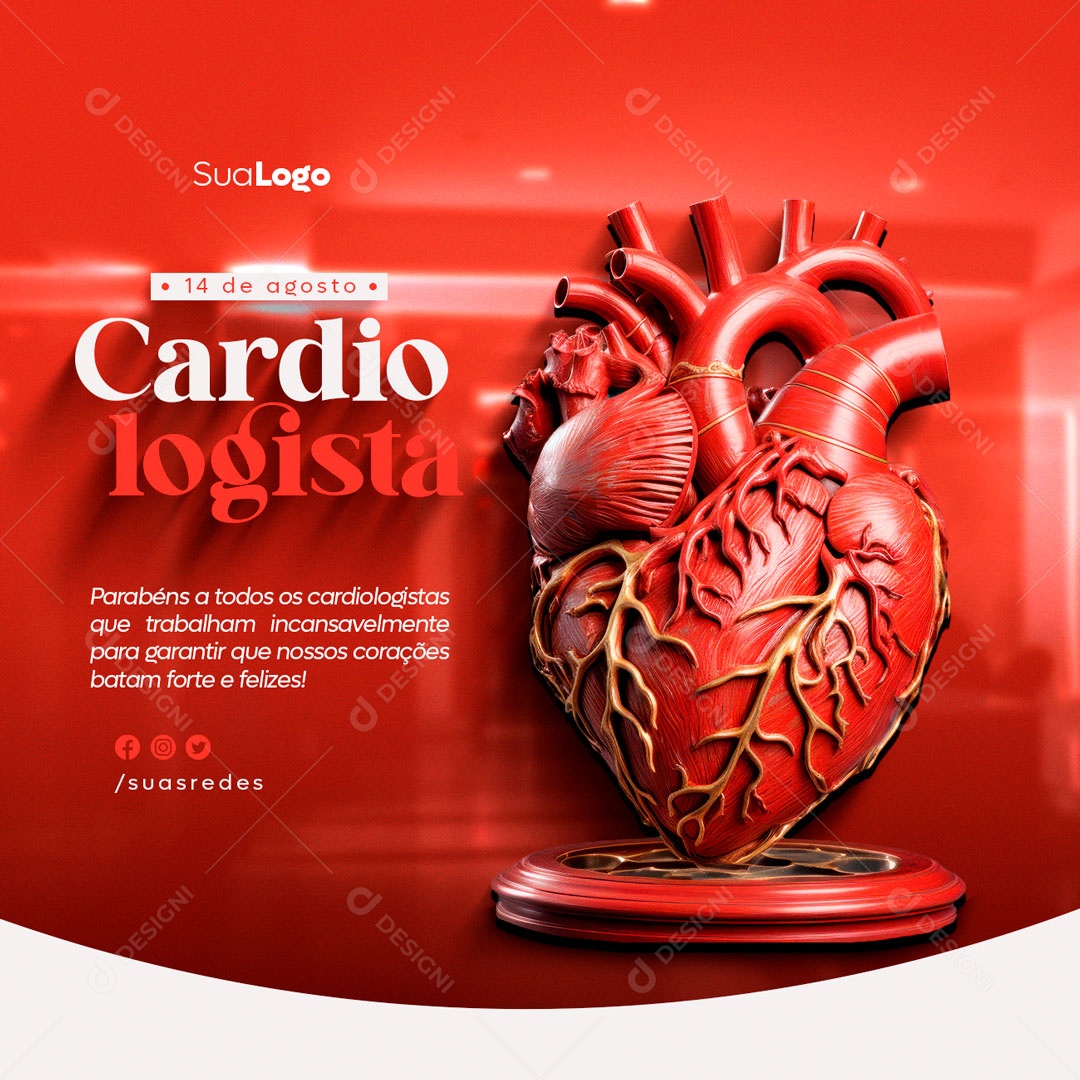 Dia Do Cardiologista Social Media PSD Editável