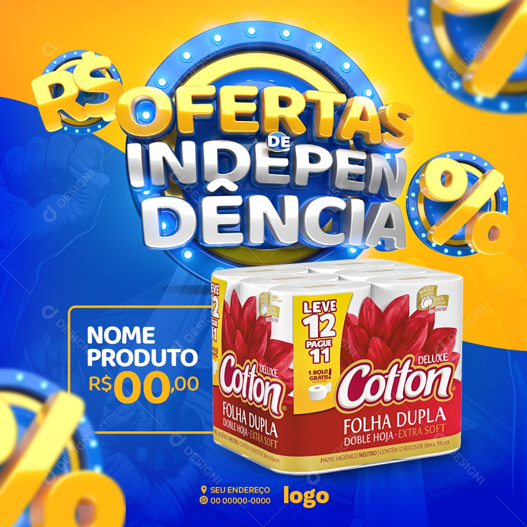 Ofertas de Independência Social Media PSD Editável