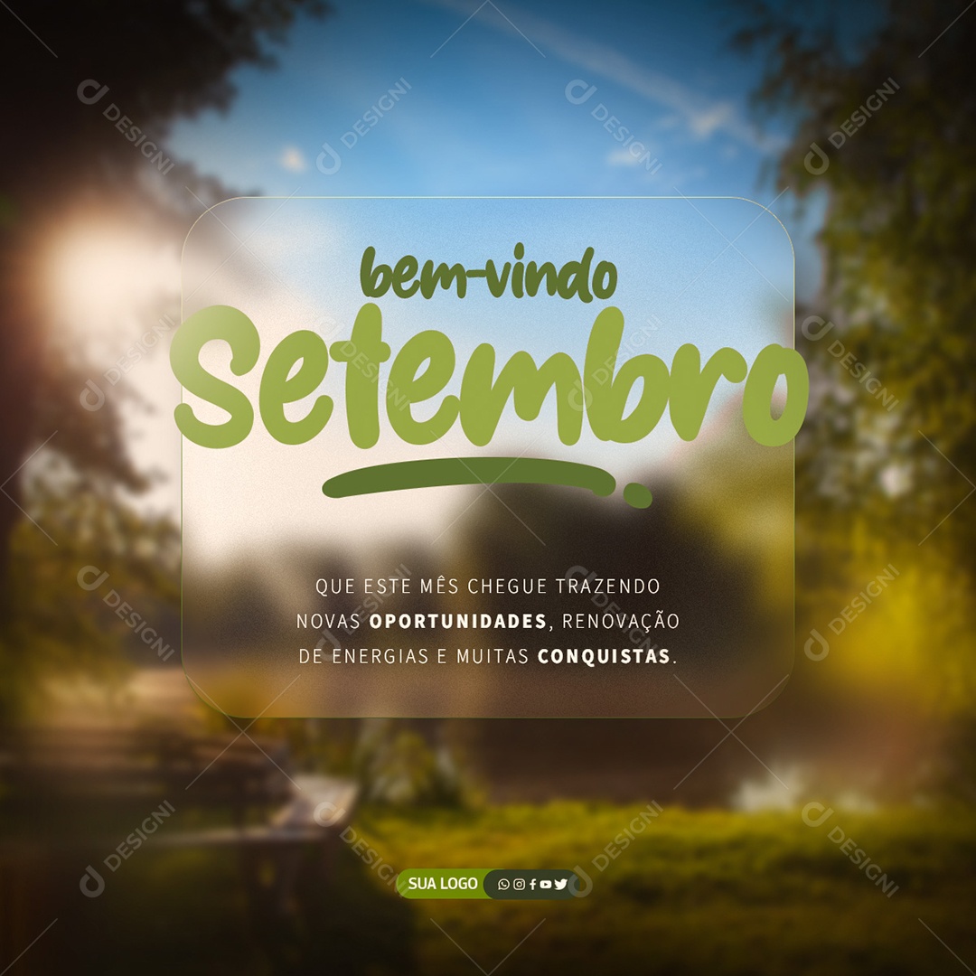 Social Media Bem Vindo Setembro Novas Oportunidades PSD Editável