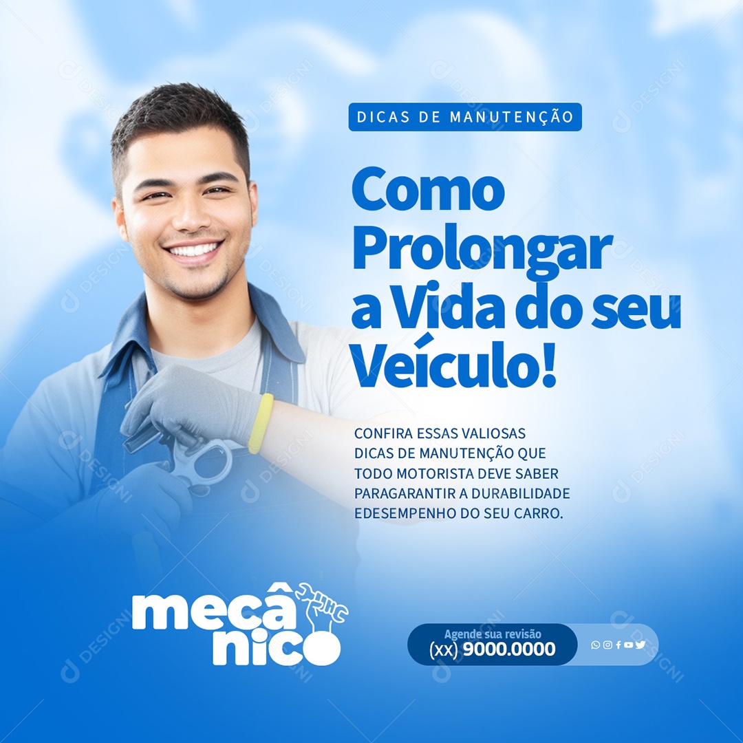 Social Media Como Prolongar a Vida Do Seu Veiculo PSD Editável