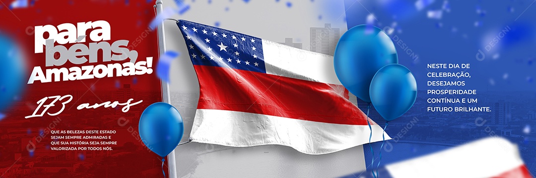 Social Media Carrossel Parabéns Amazonas 173 Anos PSD Editável