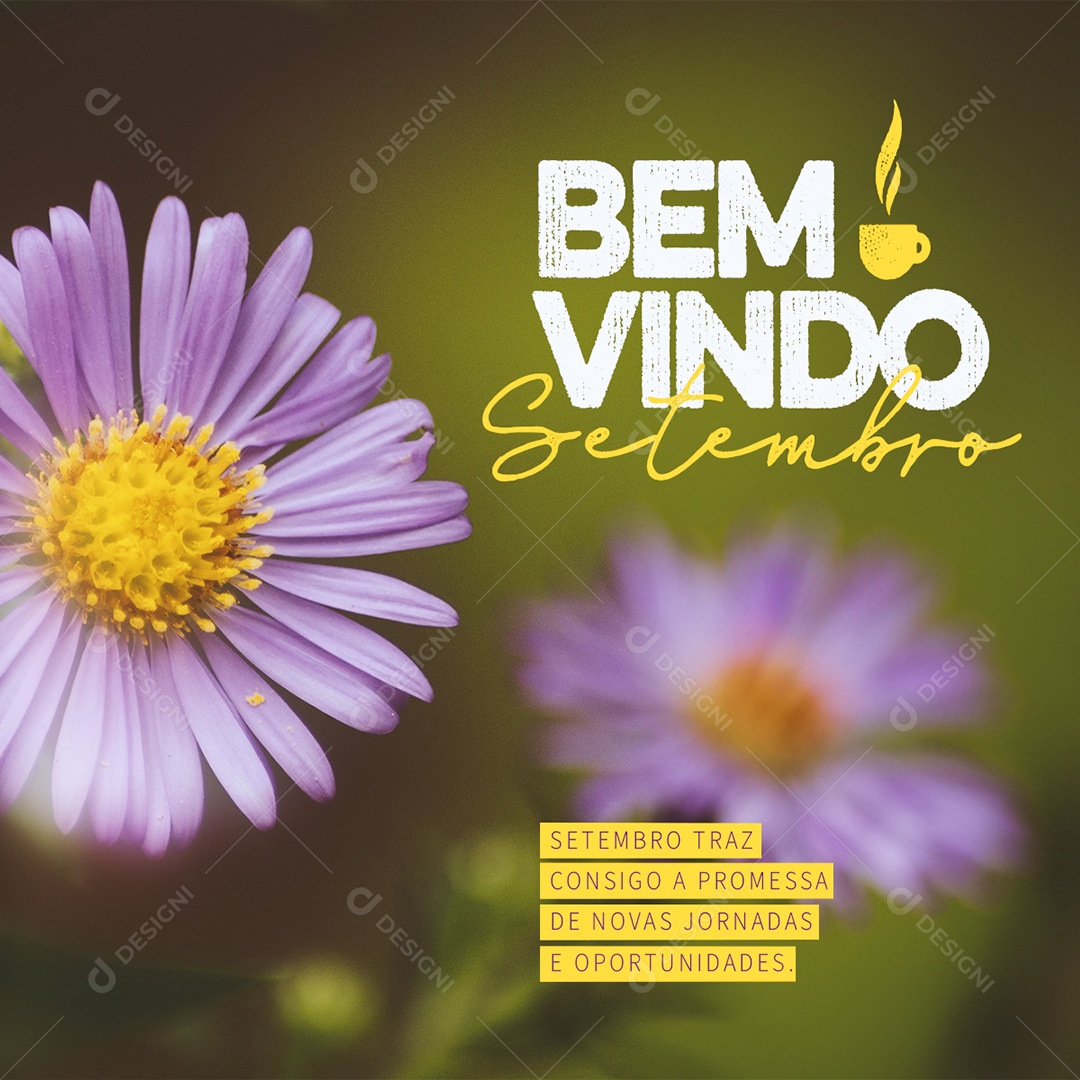 Social Media Novas Jornadas e Oportunidades Bem Vindo Setembro PSD Editável