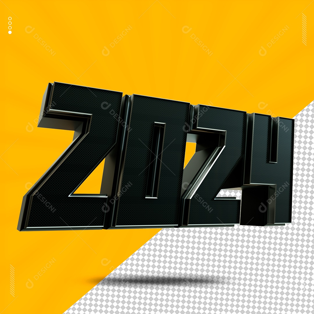 Efeito De Texto De Número 2024 Preto PSD Editável
