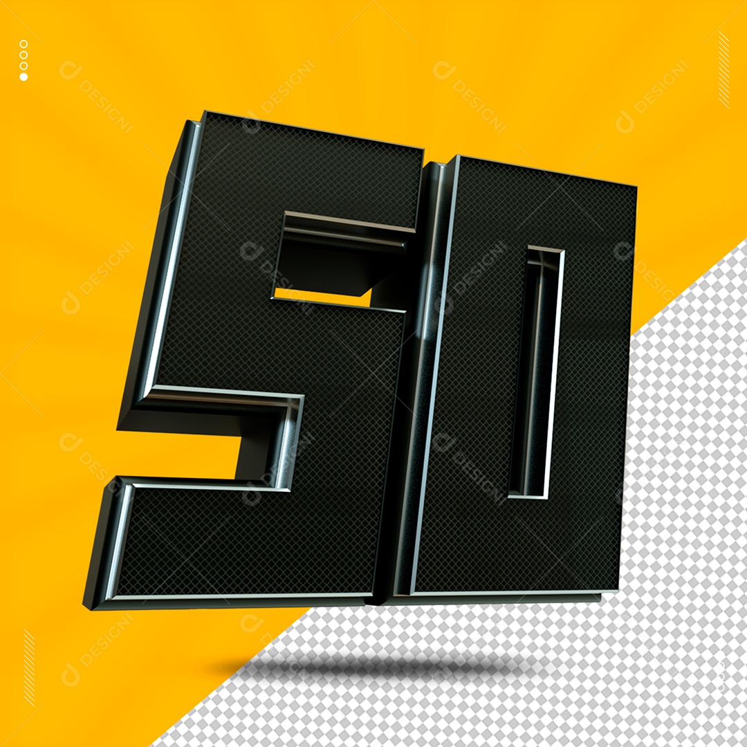Efeito De Texto De Número 50 Preto PSD Editável