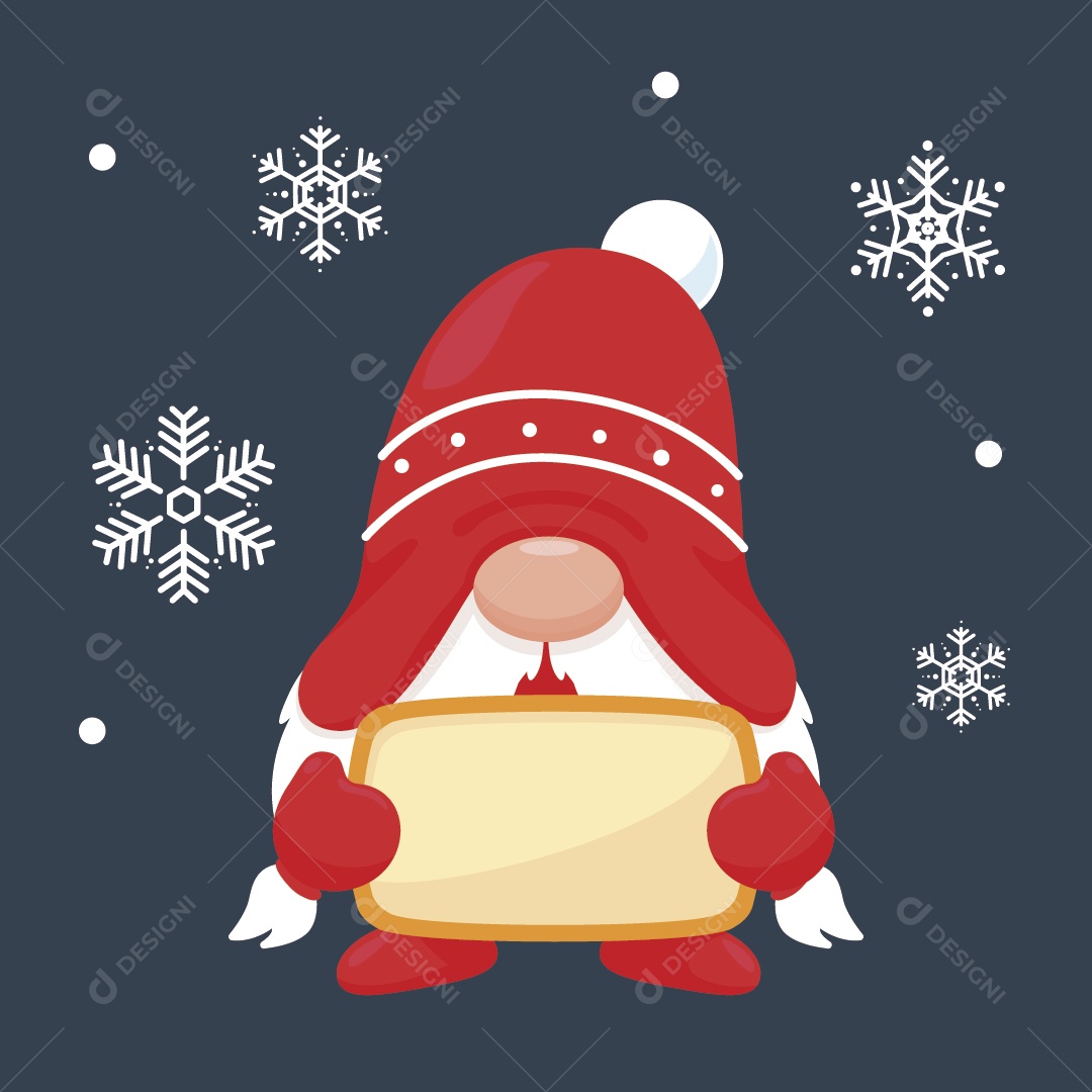 Papai Noel Segurando Placa Vetor EPS