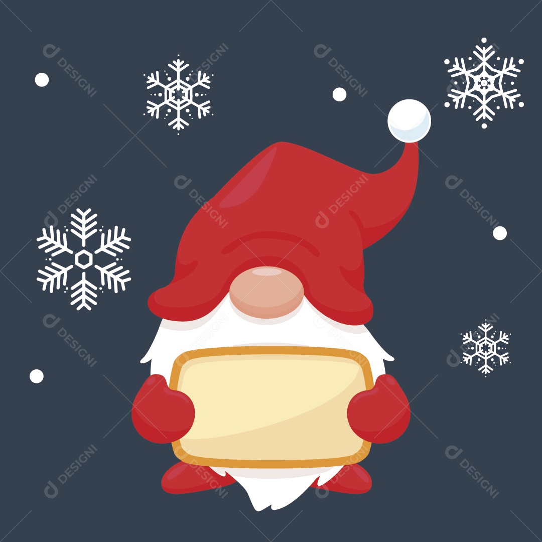 Papai Noel Segurando Placa Vetor EPS