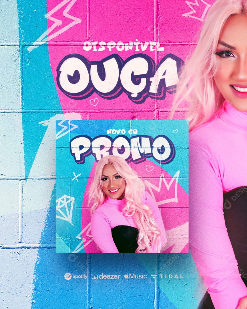 Disponível Ouça Flyer Social Media PSD Editável