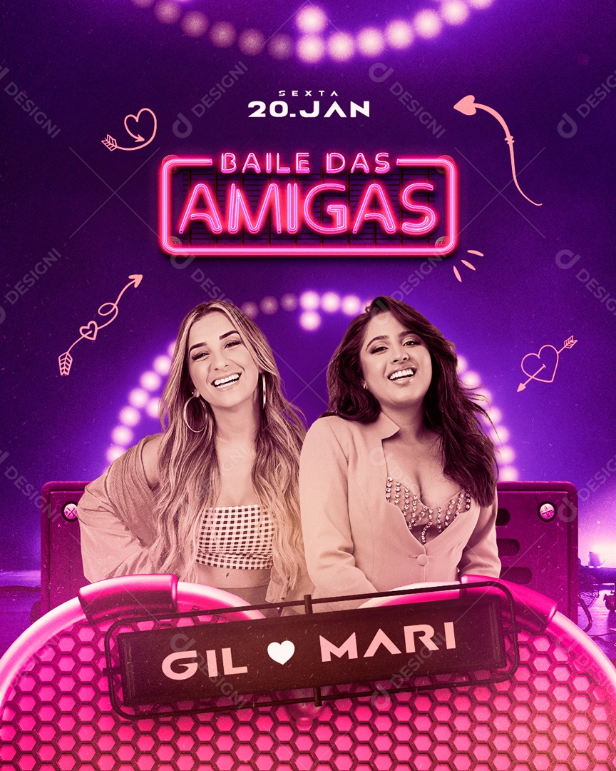 Baile das Amigas Flyer Social Media PSD Editável