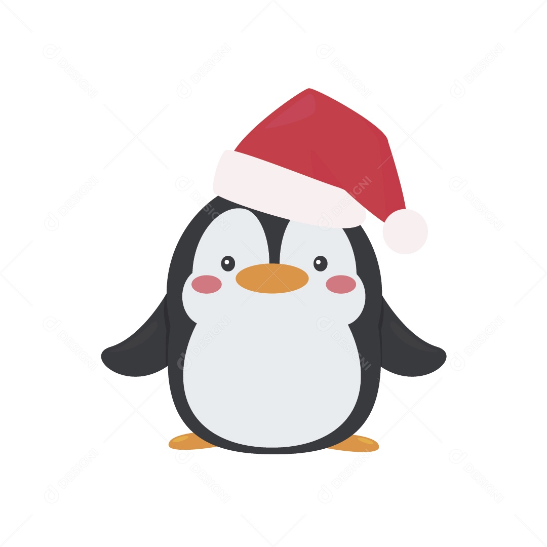 Pinguim de Natal Ilustração Vetor EPS