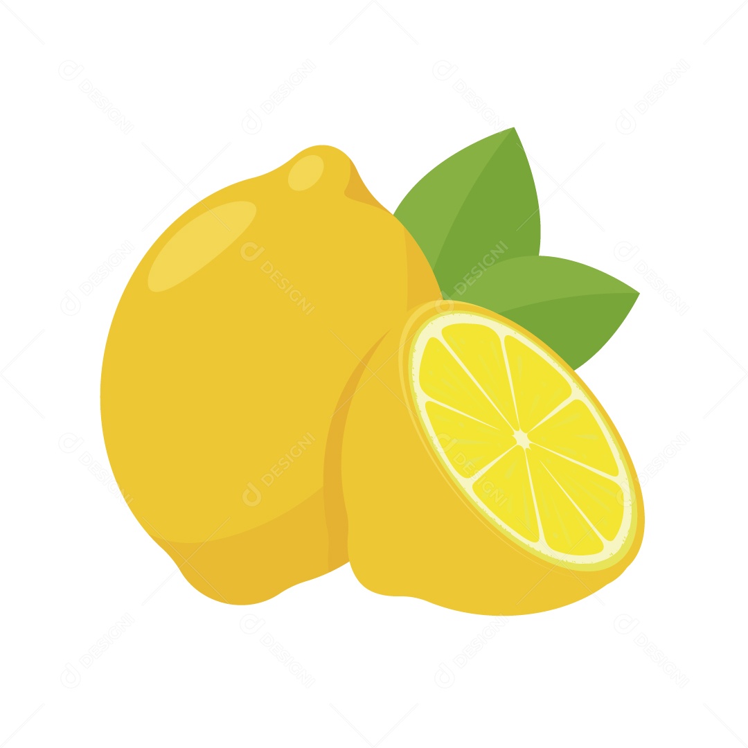 Limão Cortado em Dois Ilustração Vetor EPS