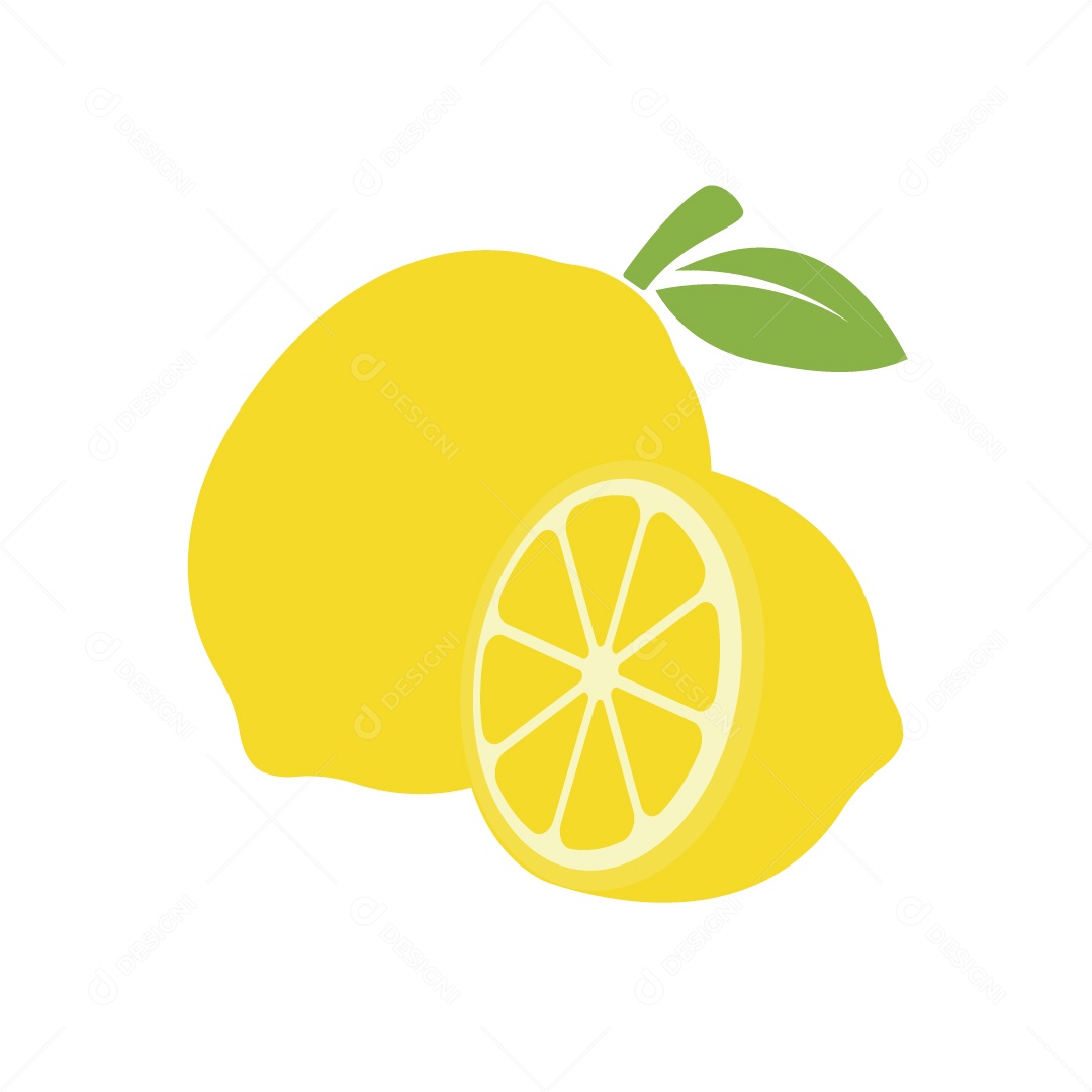 Limão e Pedaço de Limão Ilustração Vetor EPS