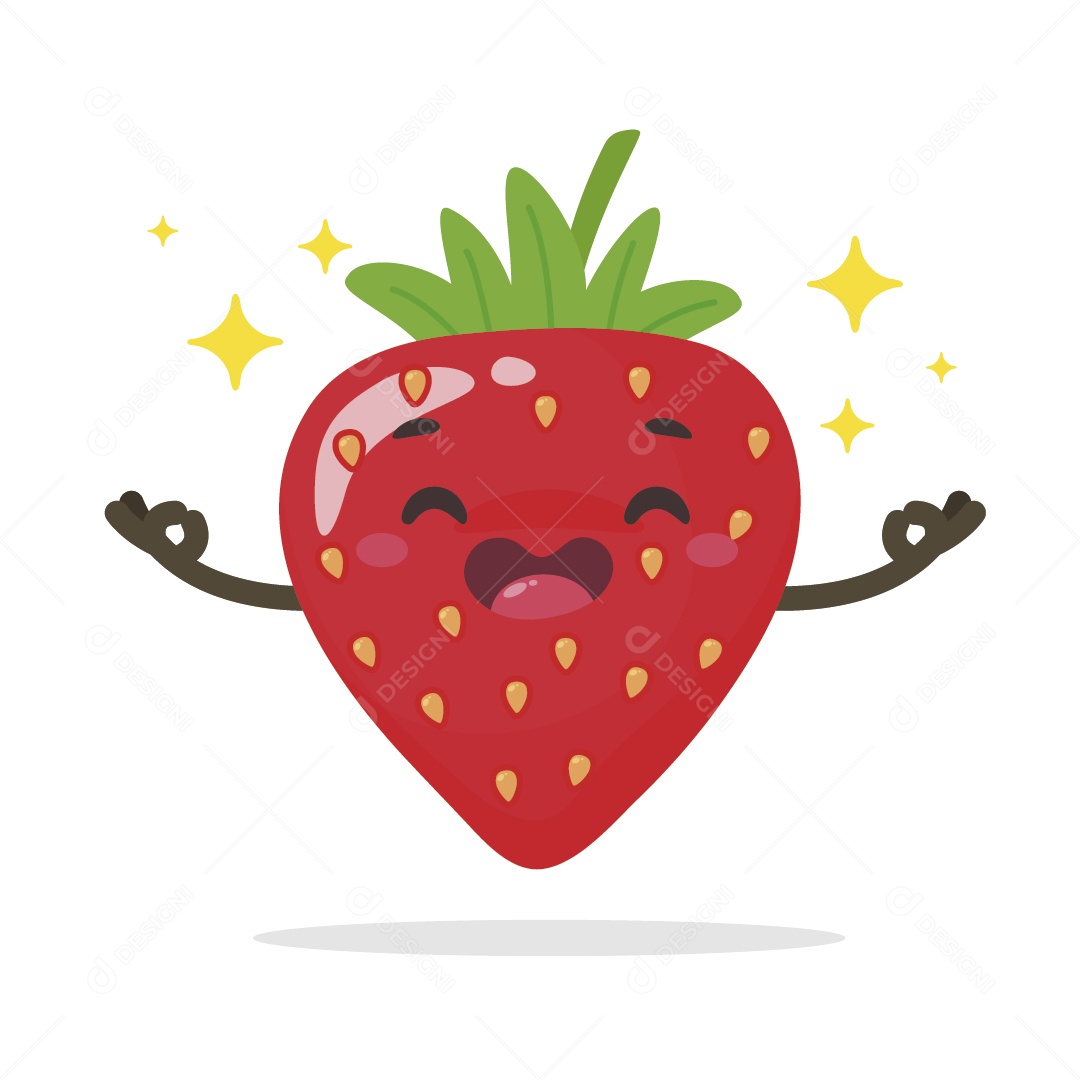 Morango Feliz Ilustração Vetor EPS