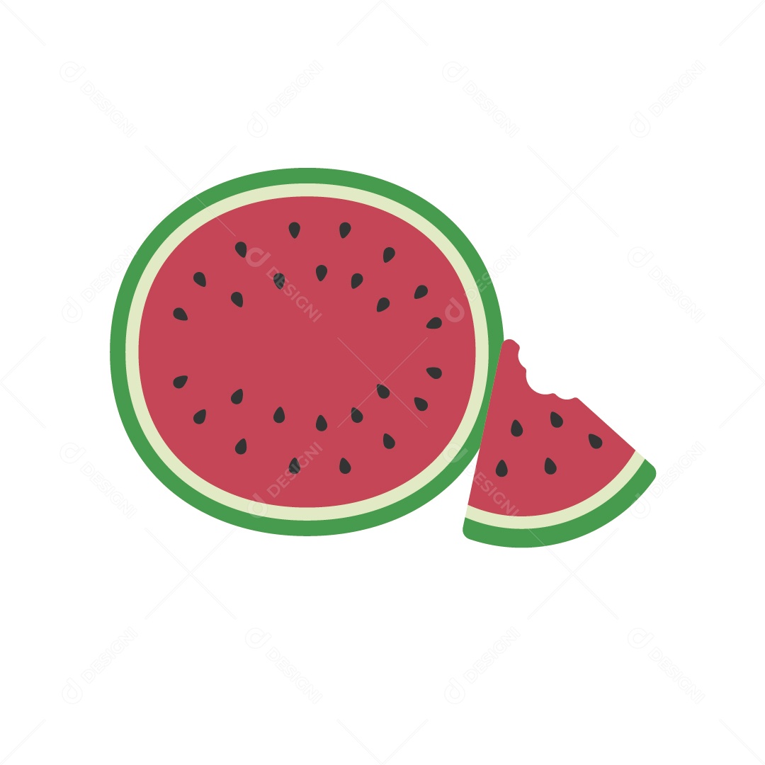 Banda e Pedaço de Melancia Ilustração Vetor EPS
