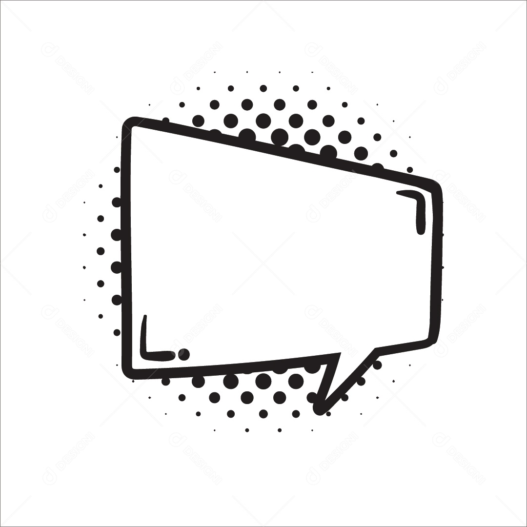 Caixa De Texto em Forma de Coração Preto e Branco Ilustração Vetor EPS