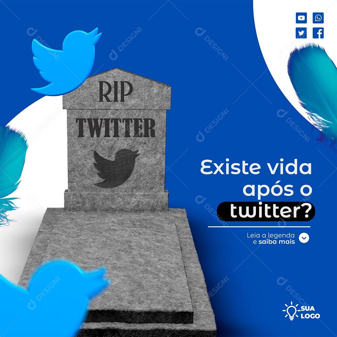 Existe Vida Após o Twitter Marketing Digital Social Media PSD Editável