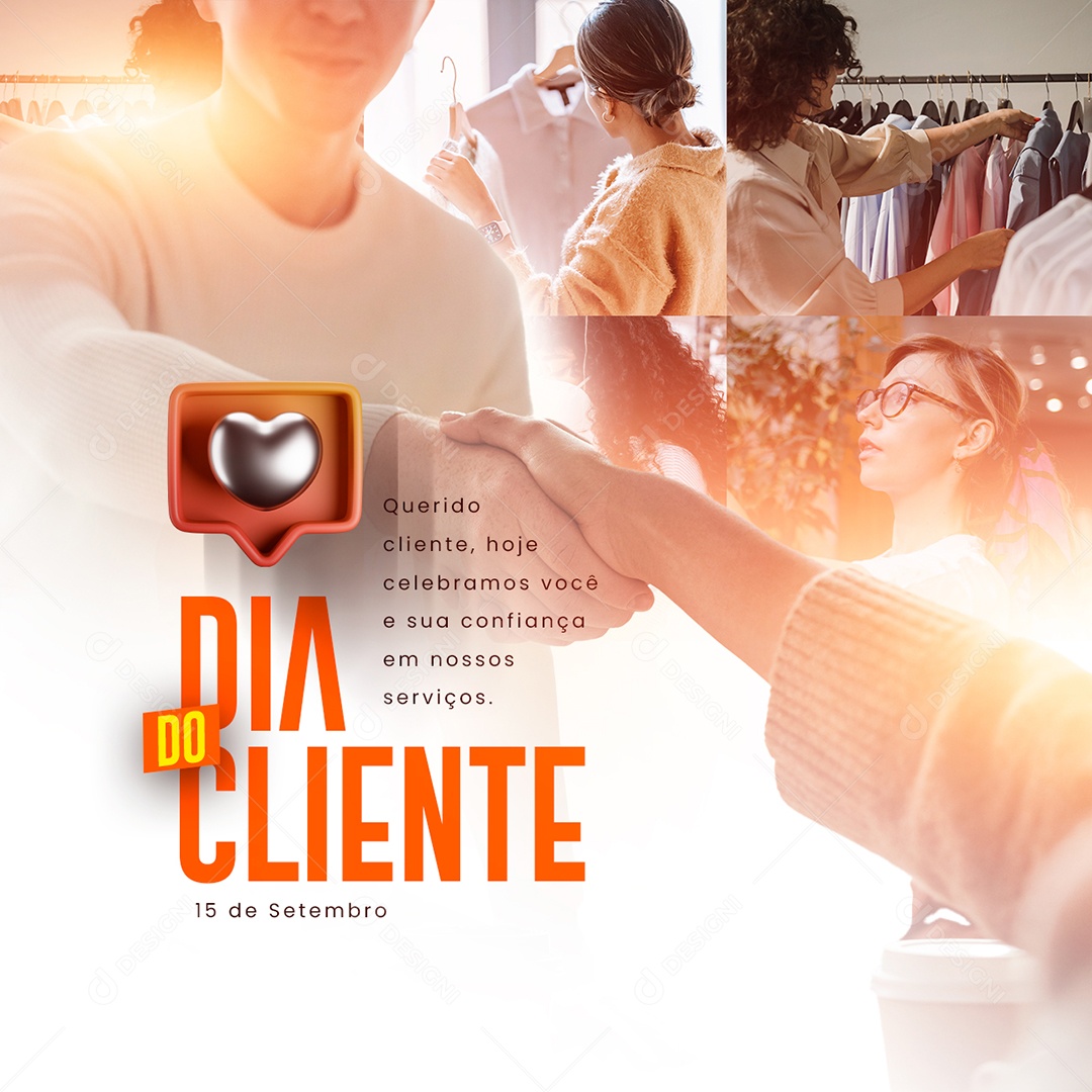 Dia Do Cliente Hoje Celebramos Você e Sua Confiança em Nossos Serviços Social Media PSD Editável