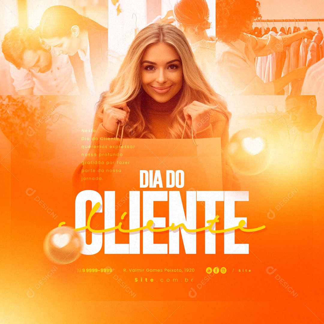 Dia Do Cliente Queremos Expressar Nossa Profunda Gratidão Social Media PSD Editável