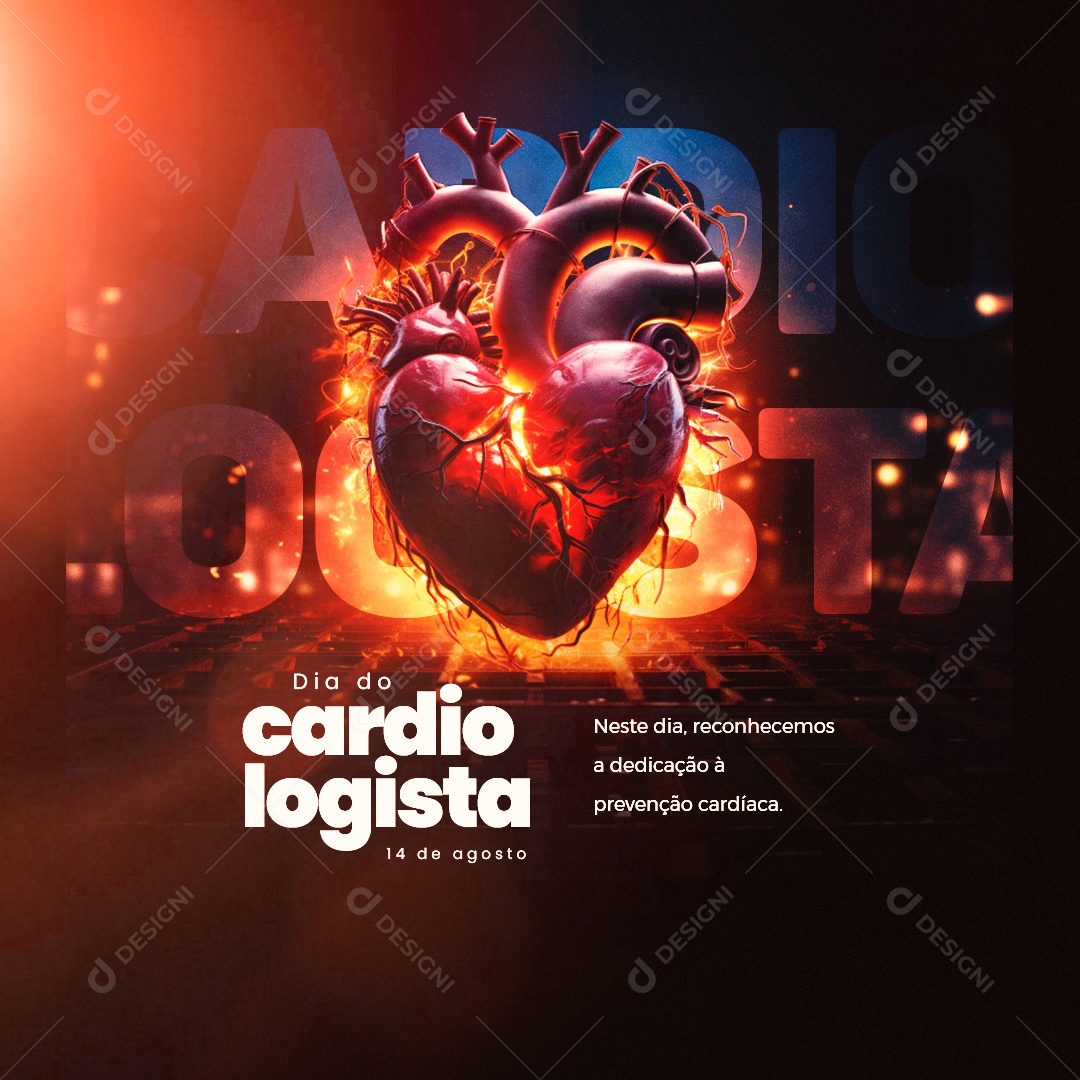 Dia Do Cardiologista Neste Dia Reconhecemos a Dedicação à Prevenção Cardíaca Social Media PSD Editável