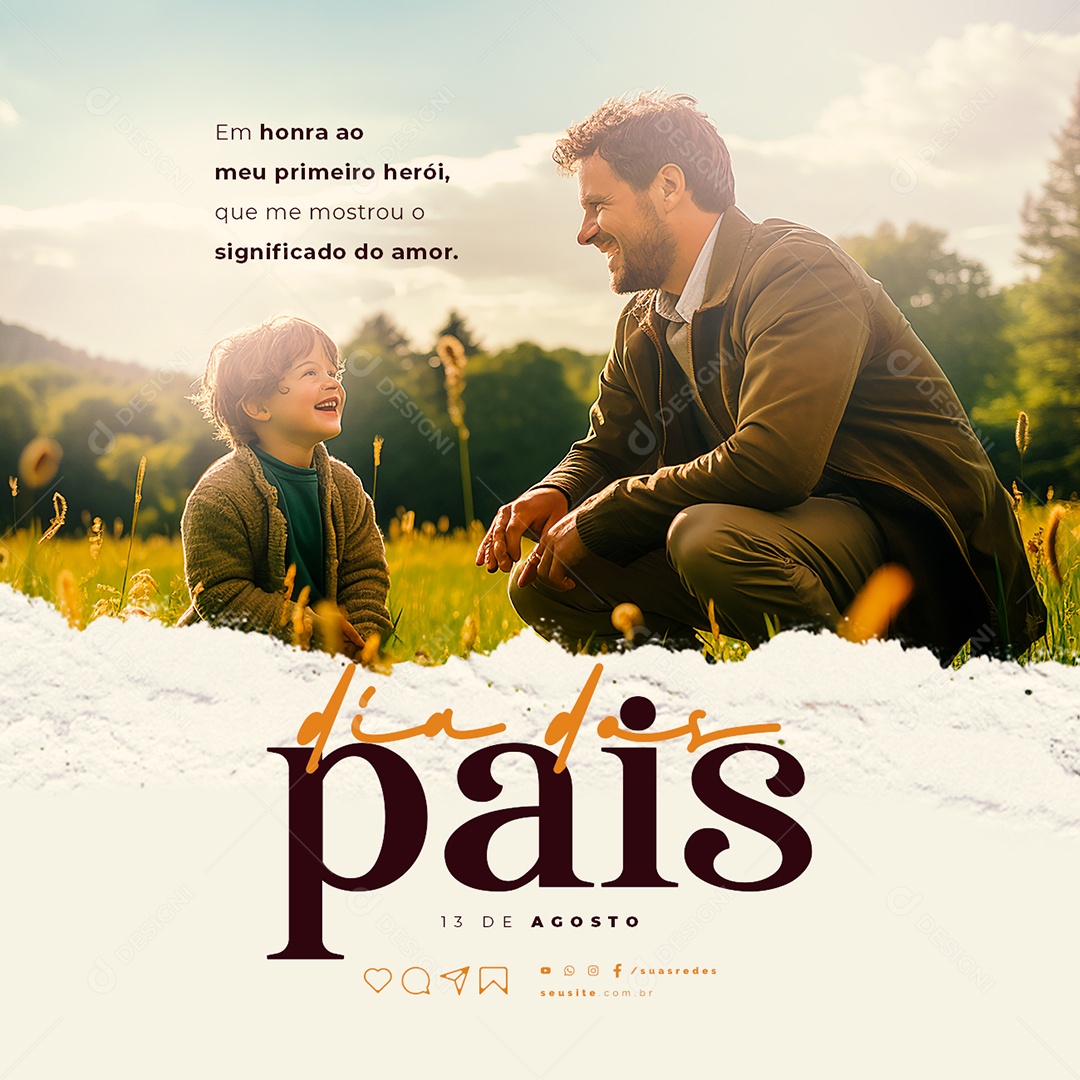 Dia dos Pais Em Honra ao Meu Primeiro Herói Social Media PSD Editável