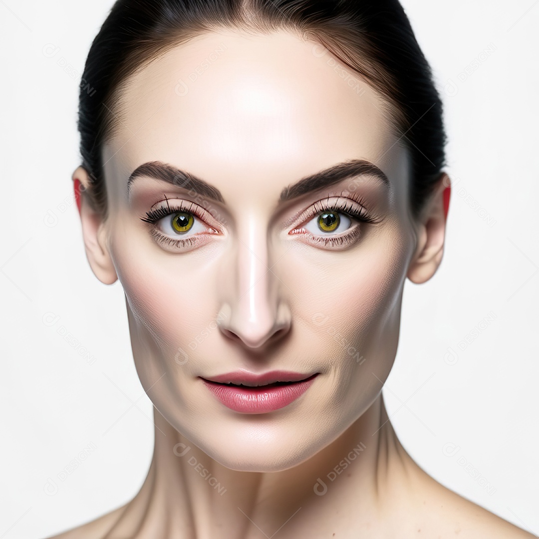 Retrato realista de uma linda mulher jovem