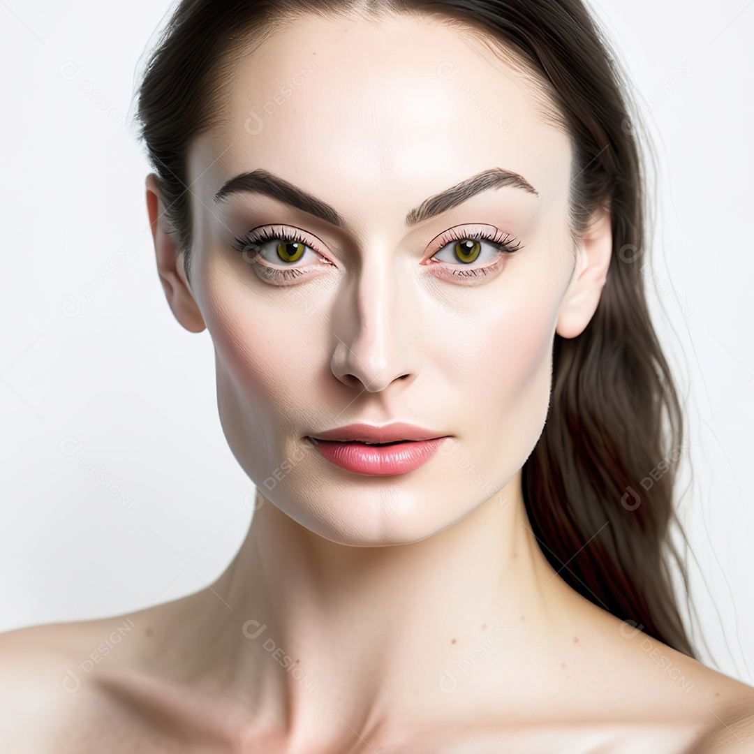 Retrato realista de uma linda mulher jovem