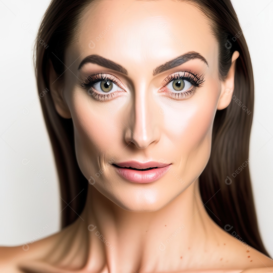 Retrato realista de uma linda mulher jovem