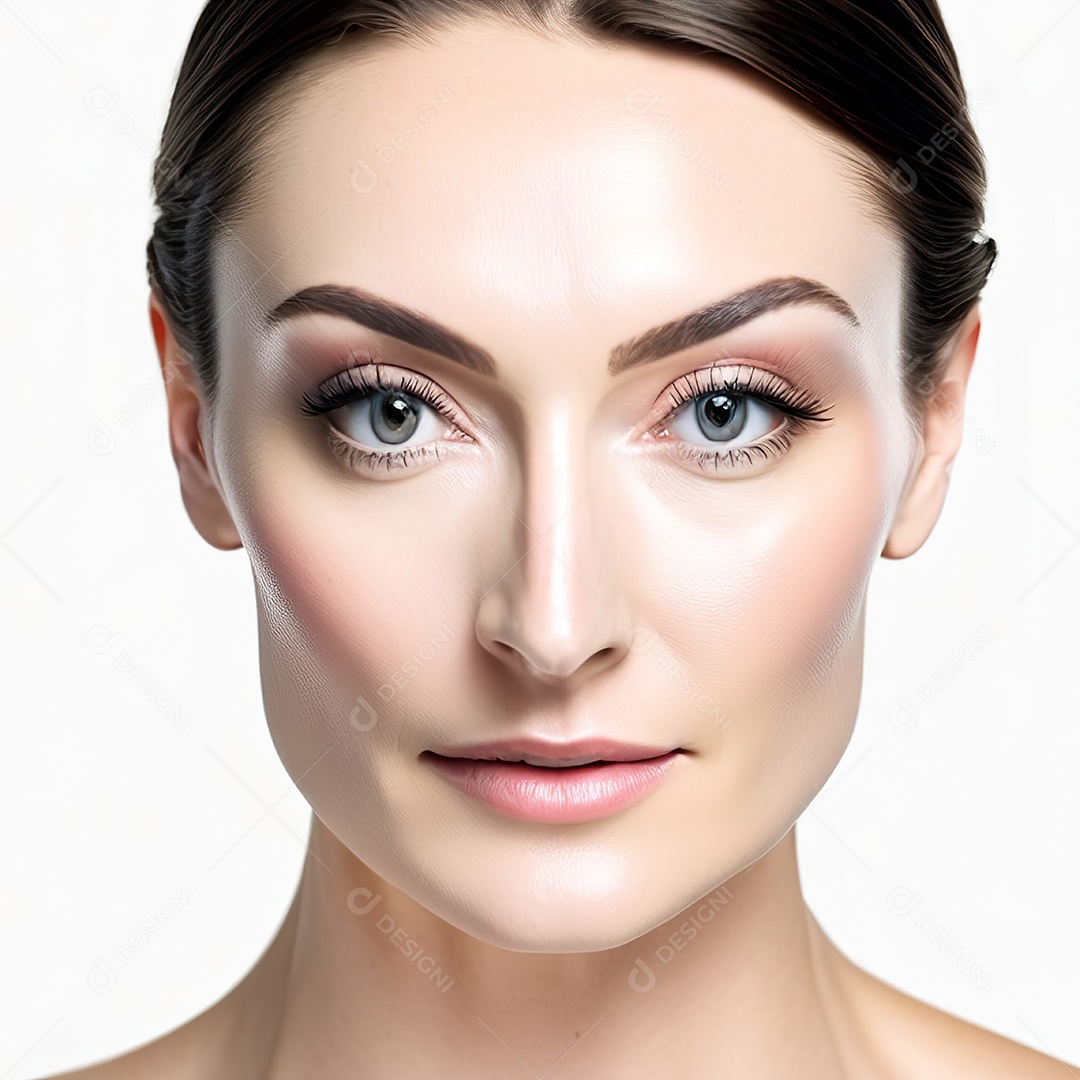 Retrato realista de uma linda mulher jovem