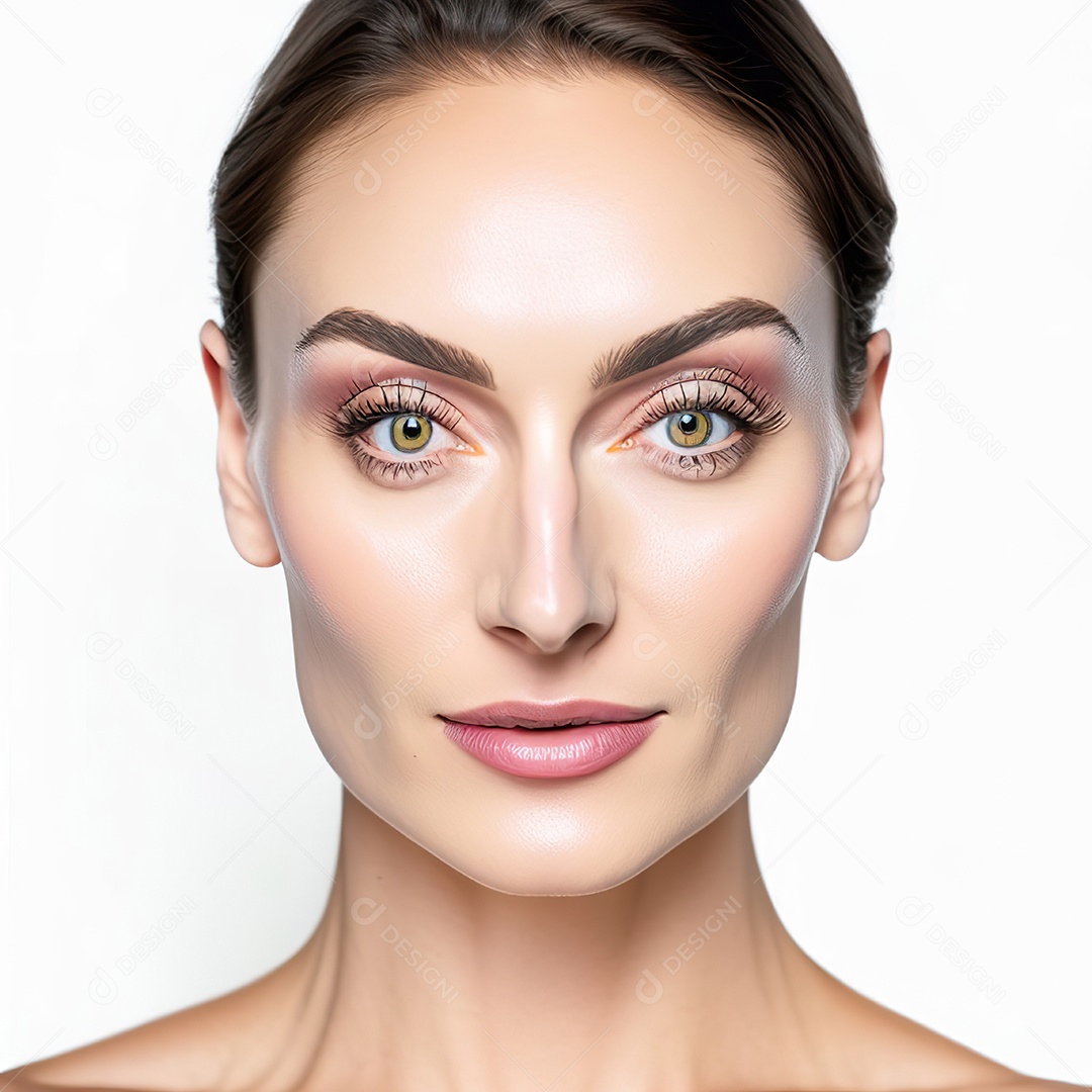 Retrato realista de uma linda mulher jovem