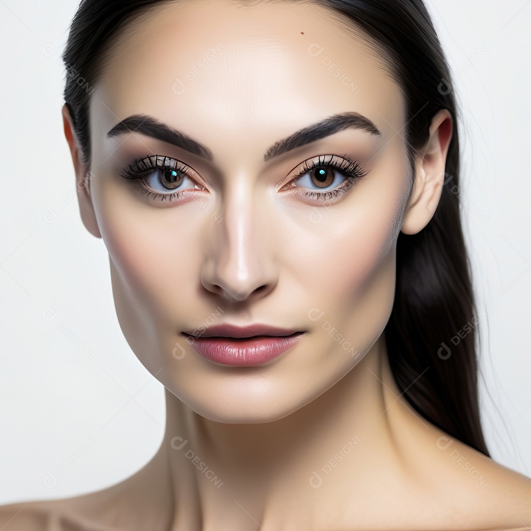 Retrato realista de uma linda mulher jovem