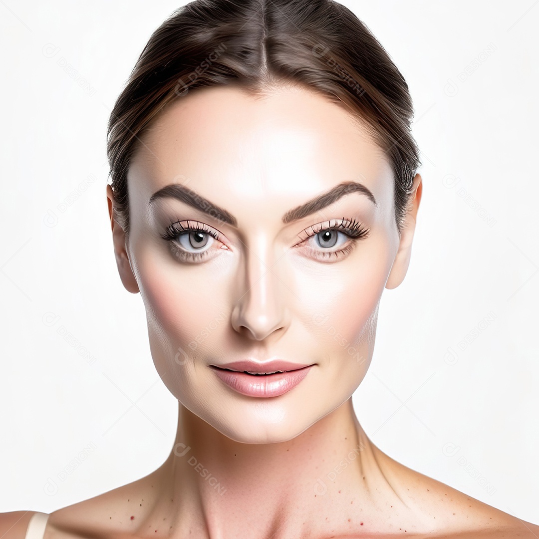 Retrato realista de uma linda mulher jovem