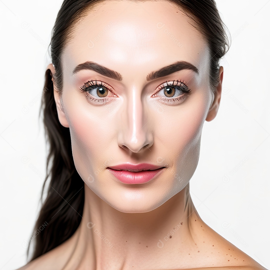 Retrato realista de uma linda mulher jovem