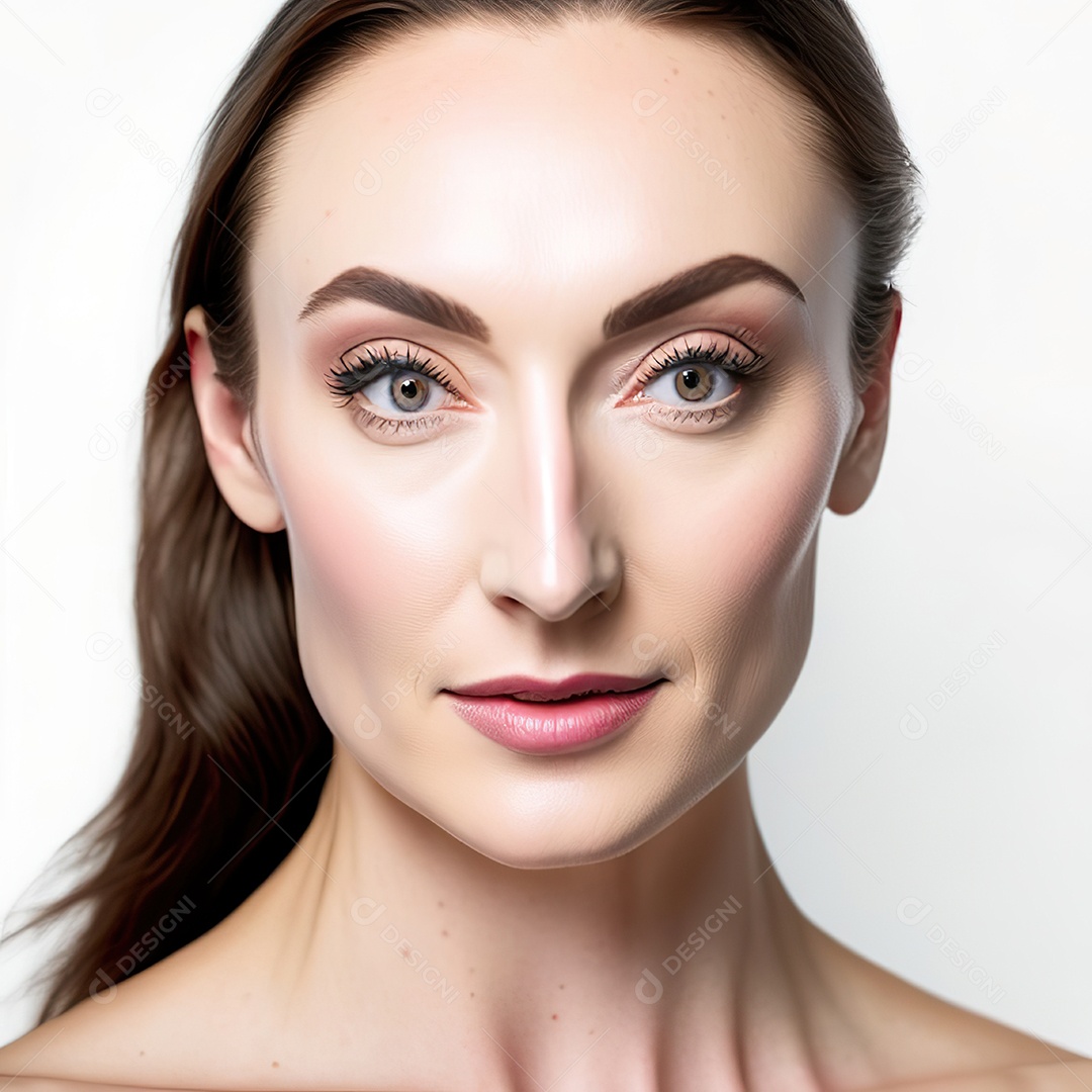 Retrato realista de uma linda mulher jovem