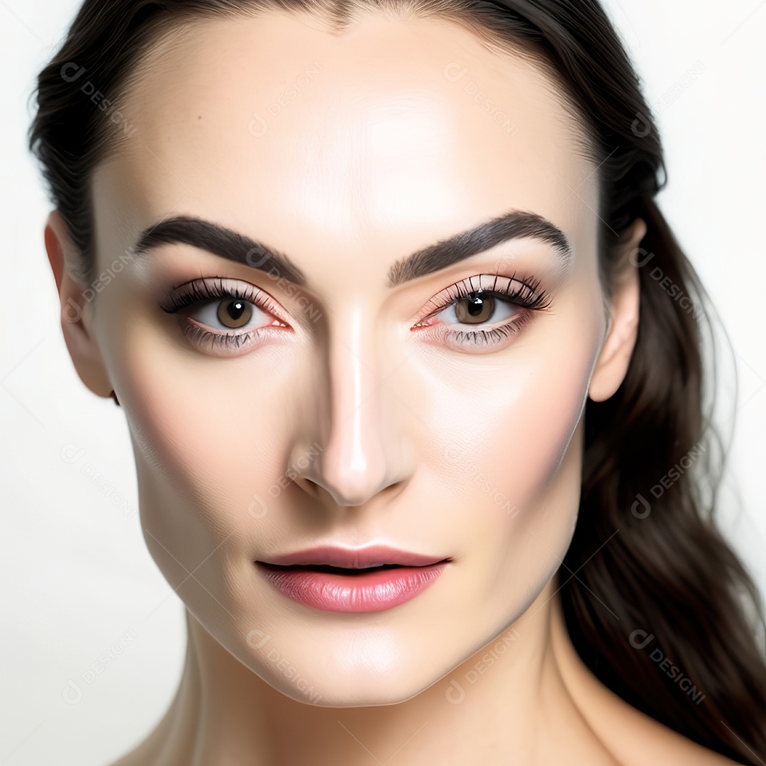 Retrato realista de uma linda mulher jovem