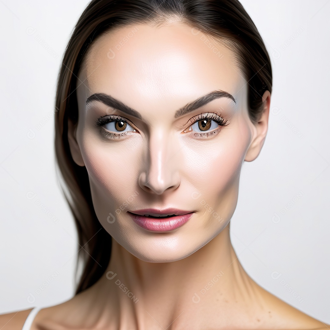 Retrato realista de uma linda mulher jovem