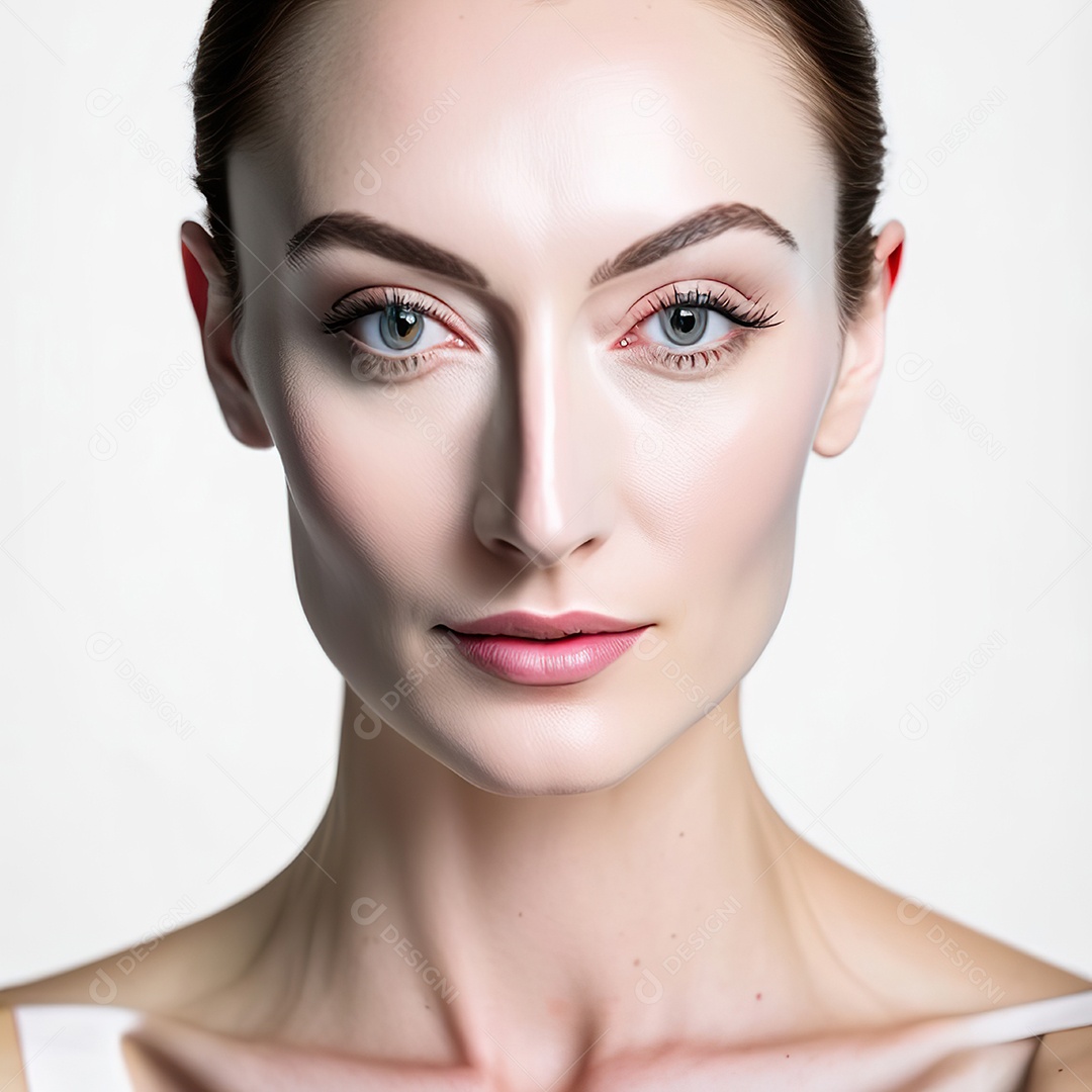 Retrato realista de uma linda mulher jovem