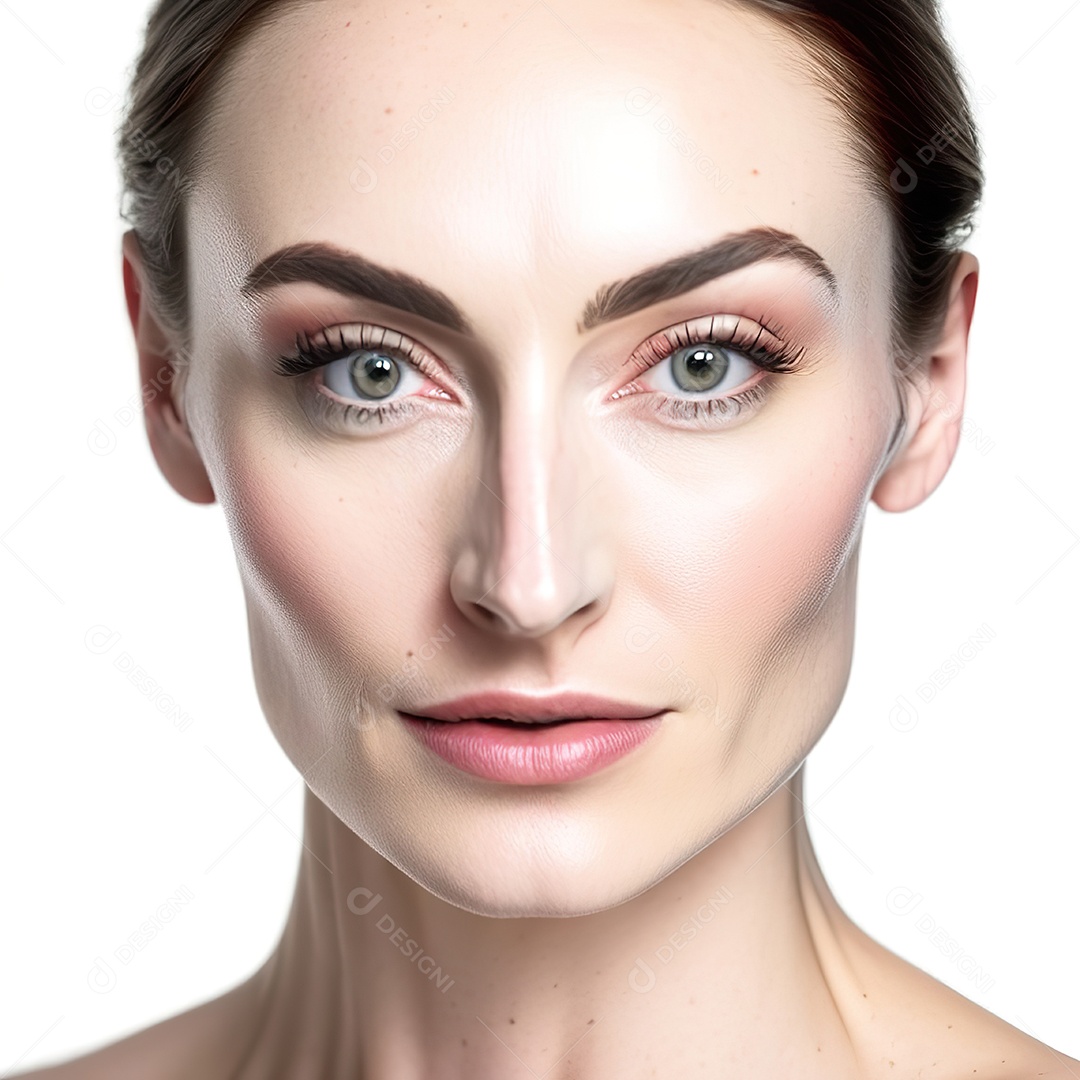 Retrato realista de uma linda mulher jovem