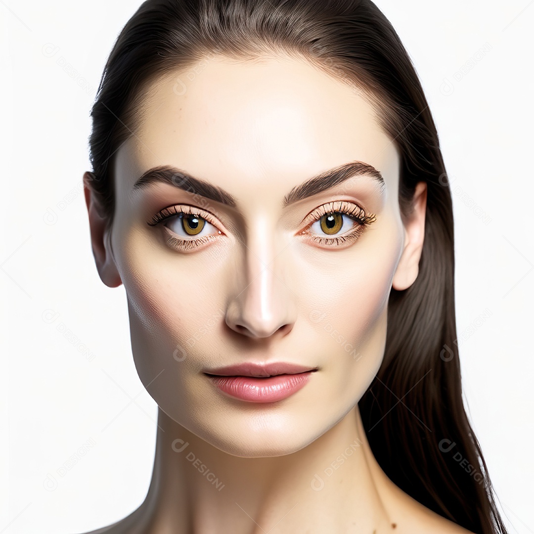 Retrato realista de uma linda mulher jovem