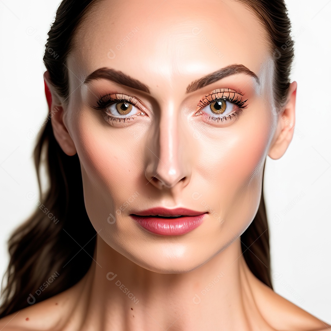 Retrato realista de uma linda mulher jovem