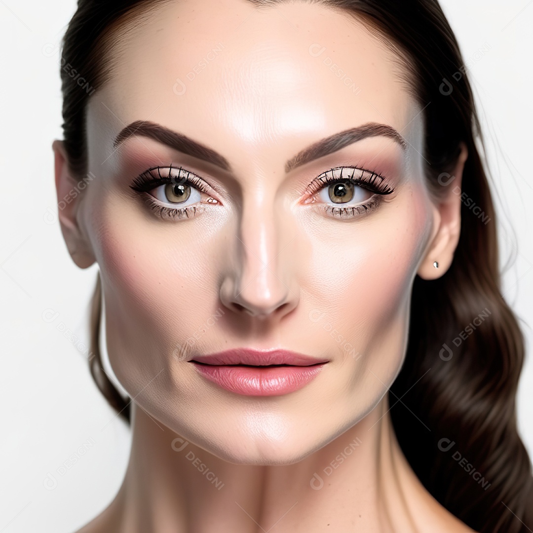 Retrato realista de uma linda mulher jovem