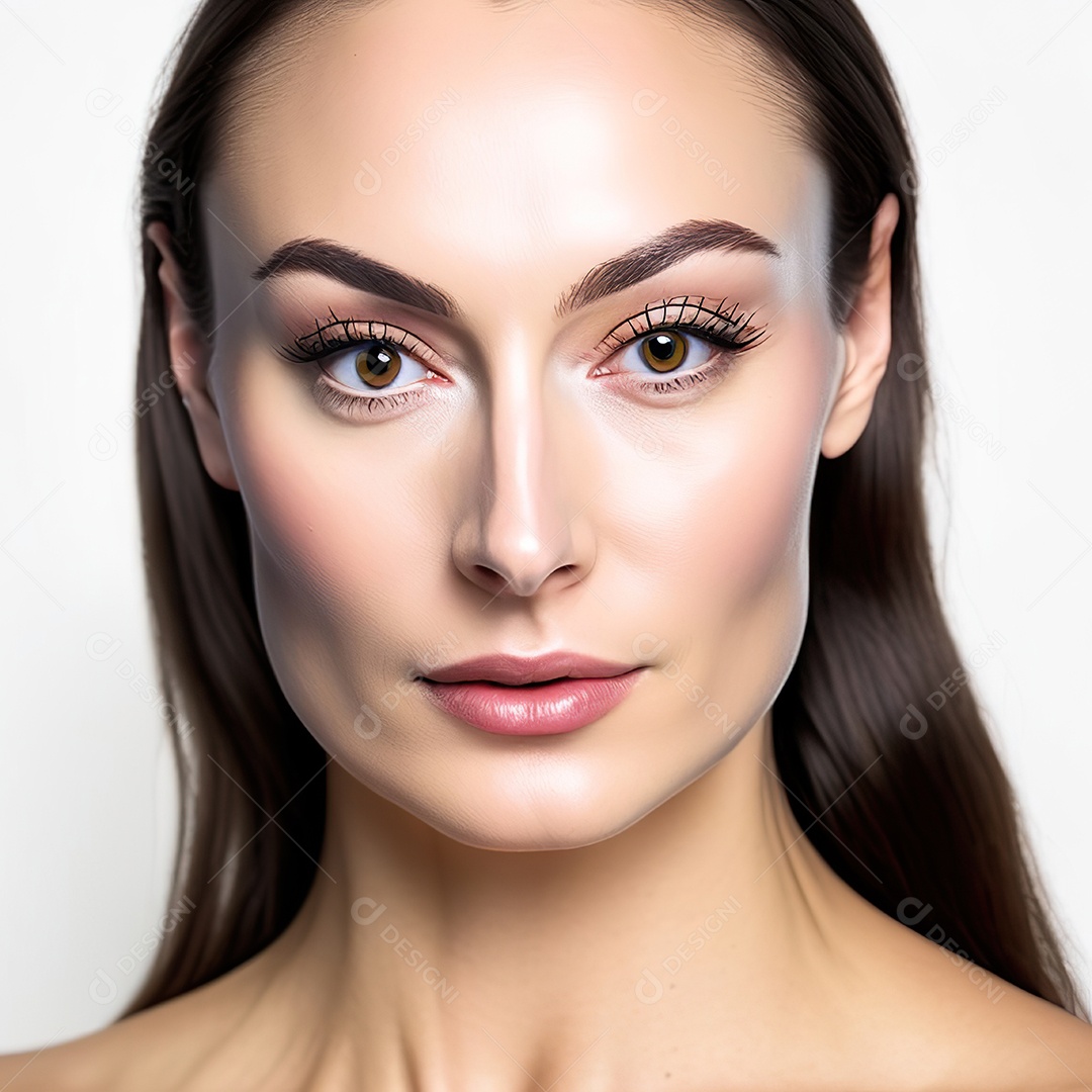 Retrato realista de uma linda mulher jovem