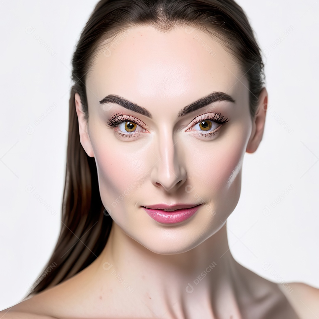 Retrato realista de uma linda mulher jovem