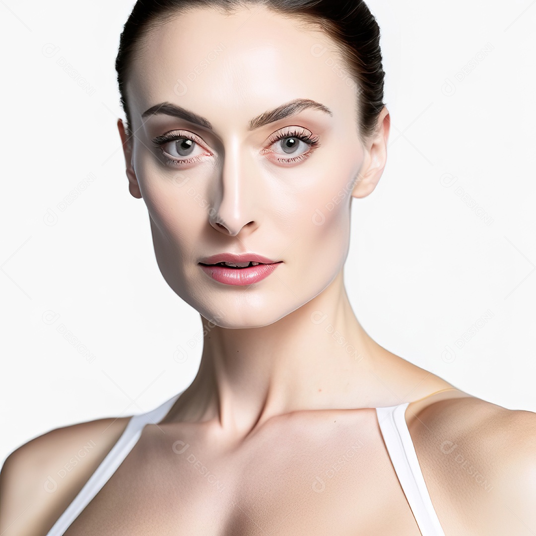 Retrato realista de uma linda mulher jovem