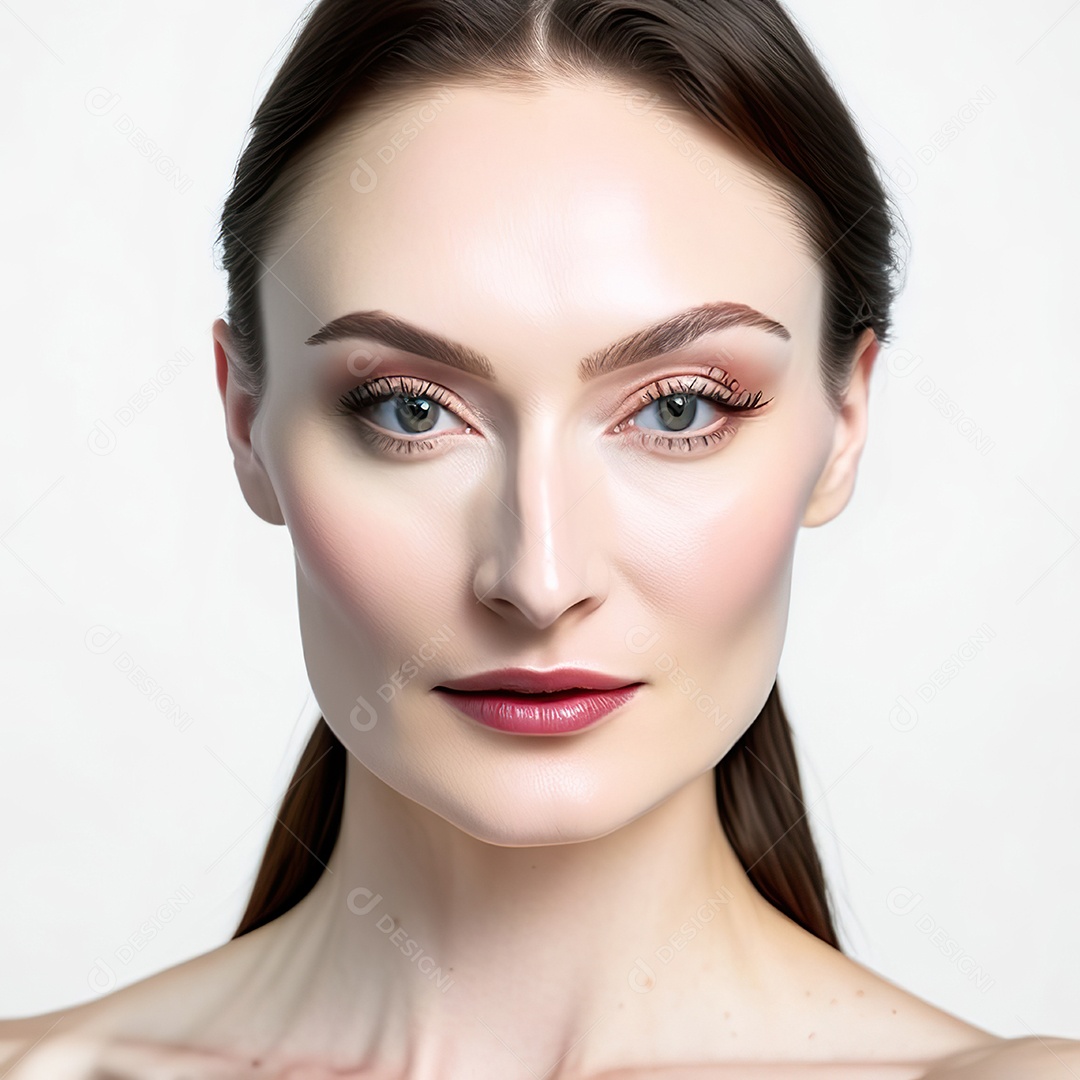 Retrato de uma mulher com rosto detalhado de malha